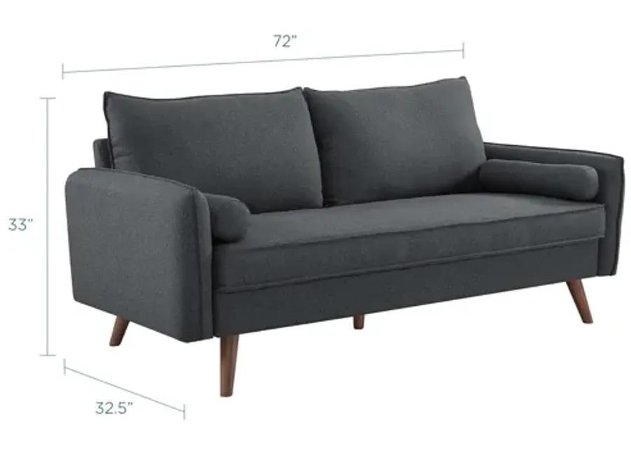 Revive Upholstered Fabric Sofa in Gray