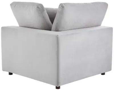 Commix Down Filled Overstuffed Performance Velvet Loveseat in Light Gray