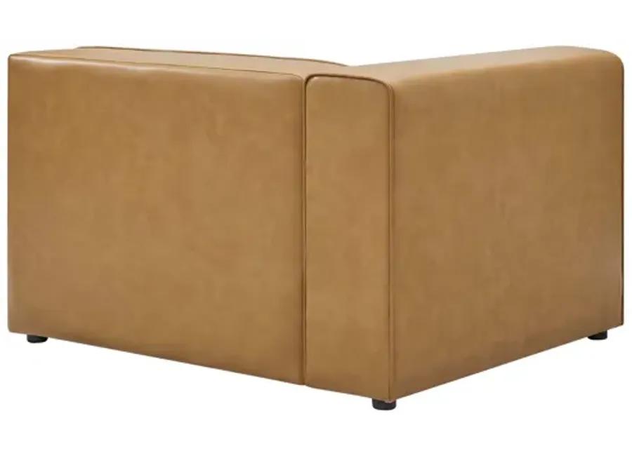 Mingle Vegan Leather 3-Piece Sofa in Tan