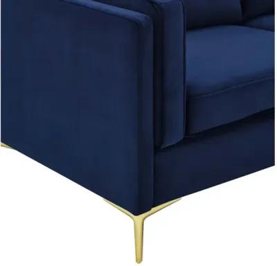 Kaiya Performance Velvet Sofa in Midnight Blue