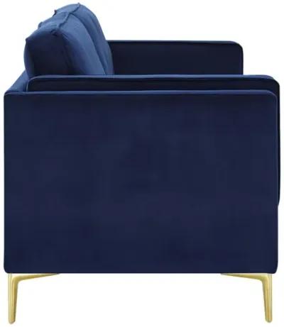 Kaiya Performance Velvet Sofa in Midnight Blue