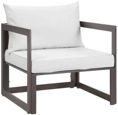 Fortuna Outdoor Patio Armchair in Brown White