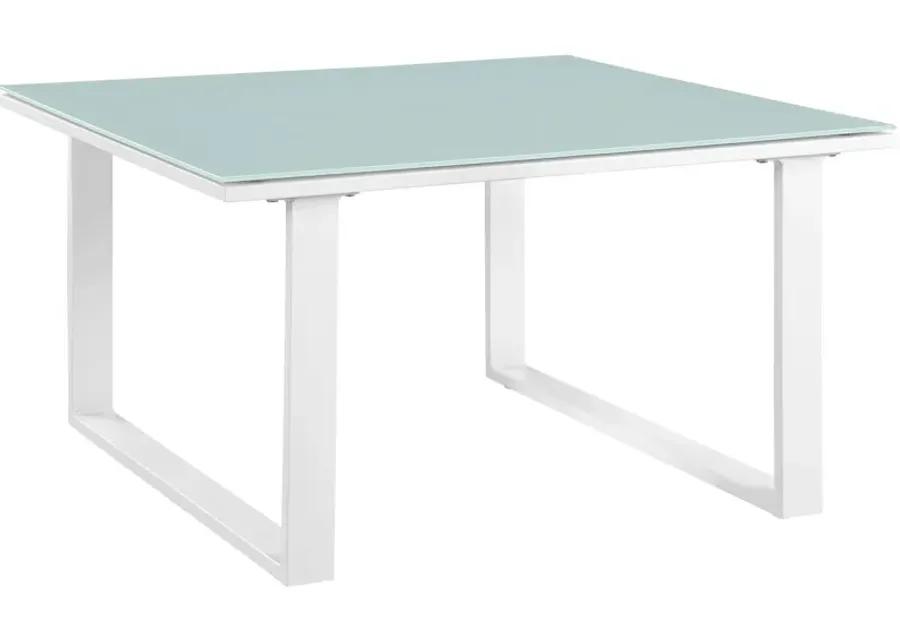 Fortuna Outdoor Patio Side Table in White