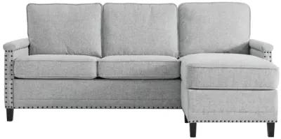 Ashton Upholstered Fabric Sectional Sofa in Light Gray