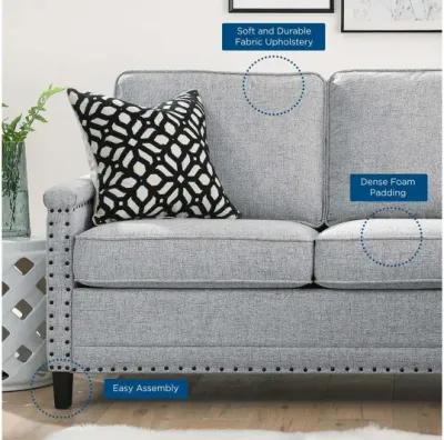 Ashton Upholstered Fabric Sectional Sofa in Light Gray