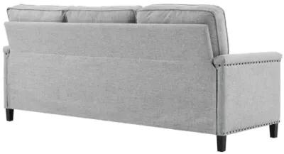 Ashton Upholstered Fabric Sectional Sofa in Light Gray