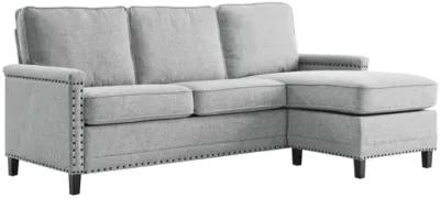 Ashton Upholstered Fabric Sectional Sofa in Light Gray