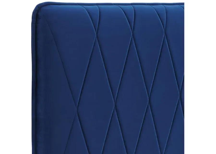 Leila Performance Velvet King/California King Headboard in Navy