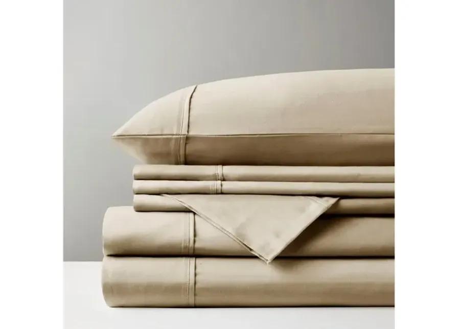 800 Thread Count Cotton Rich Sateen Queen Sheet Set in Khaki