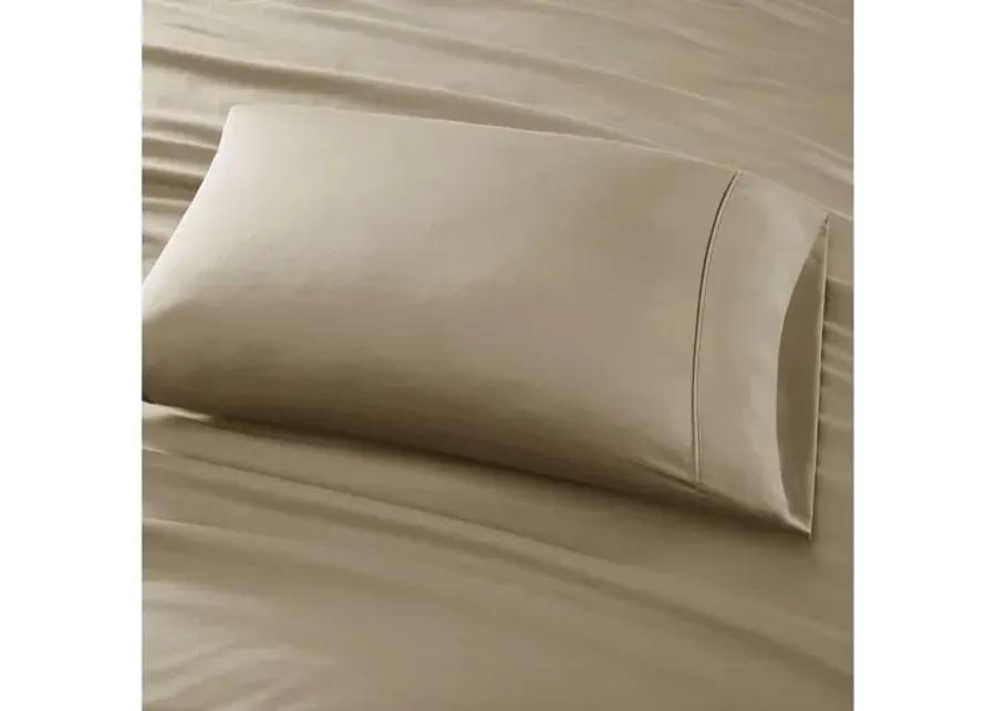 800 Thread Count Cotton Rich Sateen Queen Sheet Set in Khaki