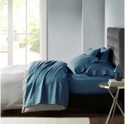 800 Thread Count Cotton Rich Sateen King Sheet Set in Teal