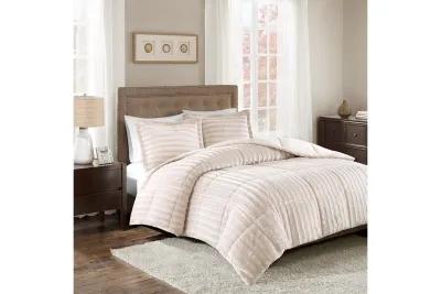 Duke Faux Fur Full/Queen Comforter Mini Set in Champagne