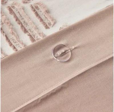 Ellipse Cotton Jacquard Full/Queen Duvet Cover Set in Blush