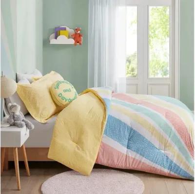 Rory Rainbow Sunburst Reversible Cotton Twin Comforter Set