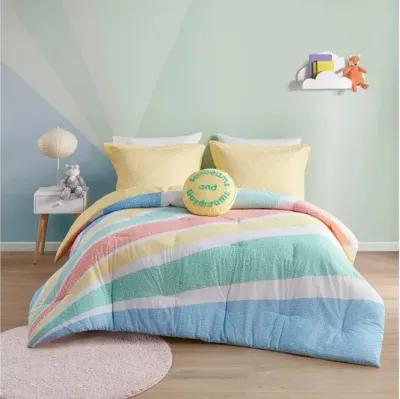 Rory Rainbow Sunburst Reversible Cotton Twin Comforter Set