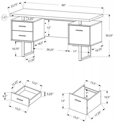 Natural 60" Computer Desk