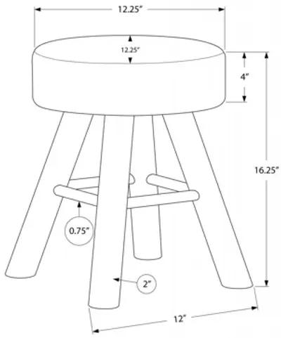 Pink Ottoman with Wood Legs