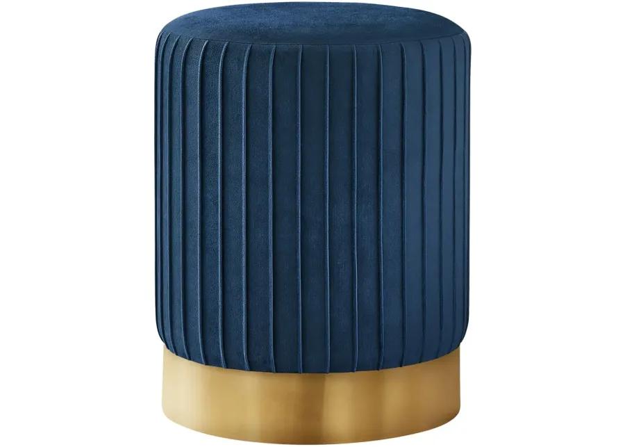 Ottoman - Blue Velvet / Gold Metal Base