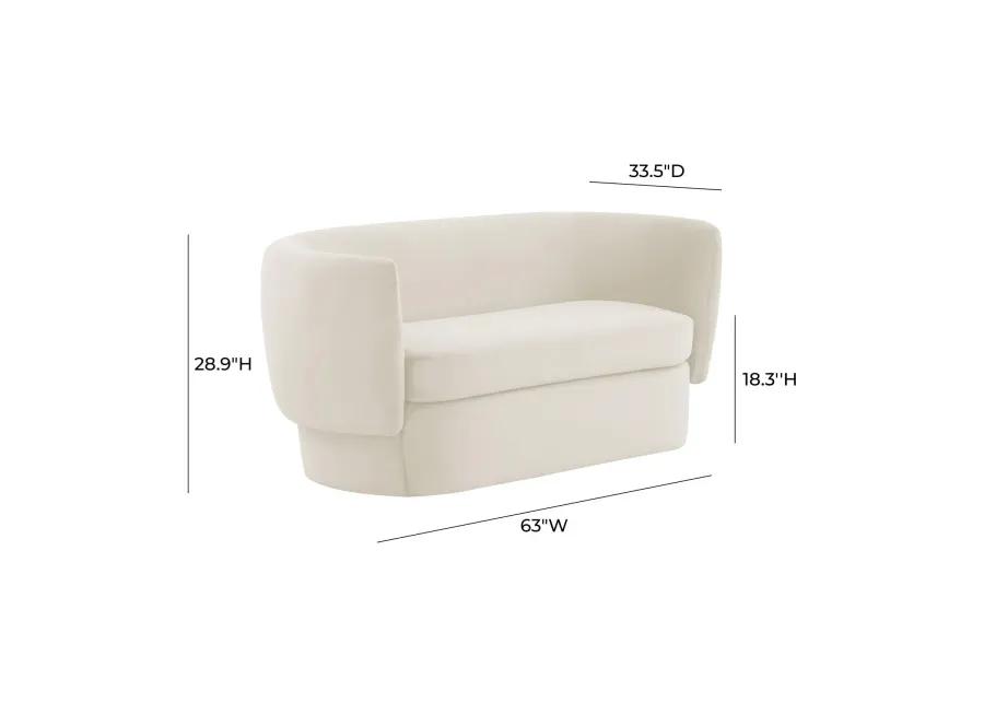 Isabella Cream Velvet Loveseat