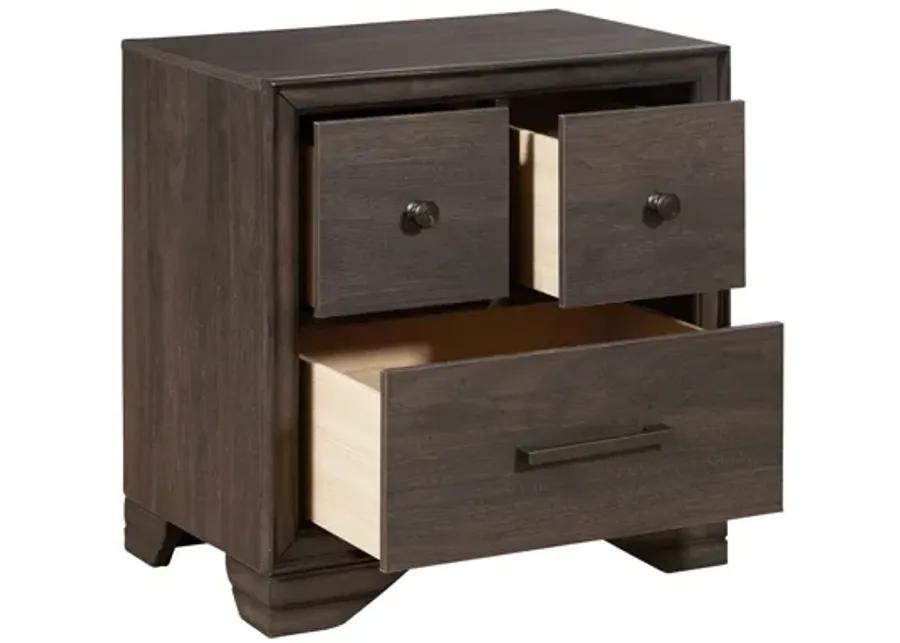 Youth Brown Nightstand with USB Port