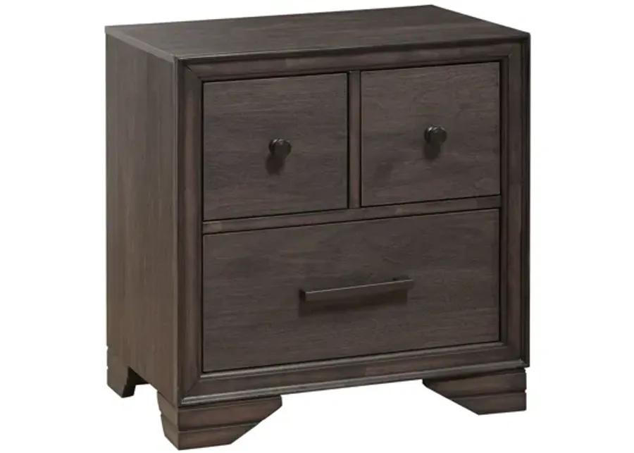 Youth Brown Nightstand with USB Port
