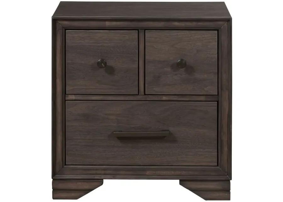 Youth Brown Nightstand with USB Port