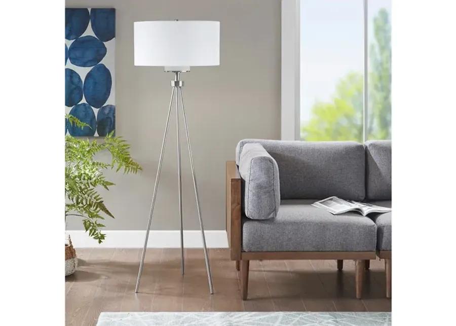 Pacific Silver Tripod Floor Lamp