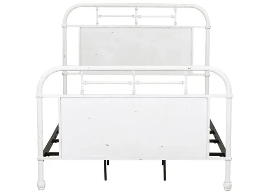 King Metal Headboard Vintage White