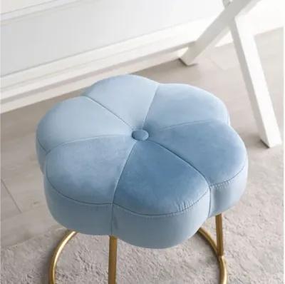 Flower Blue Vanity Stool