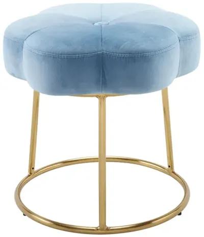 Flower Blue Vanity Stool