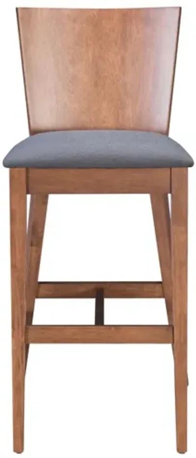 Ambrose Bar Chair (Set of 2) Walnut & Gray