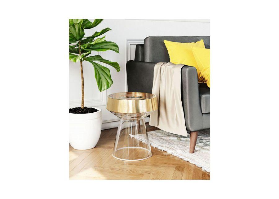 Skya Side Table Clear & Gold