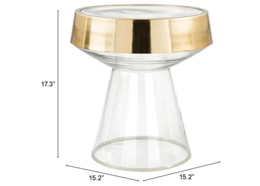 Skya Side Table Clear & Gold