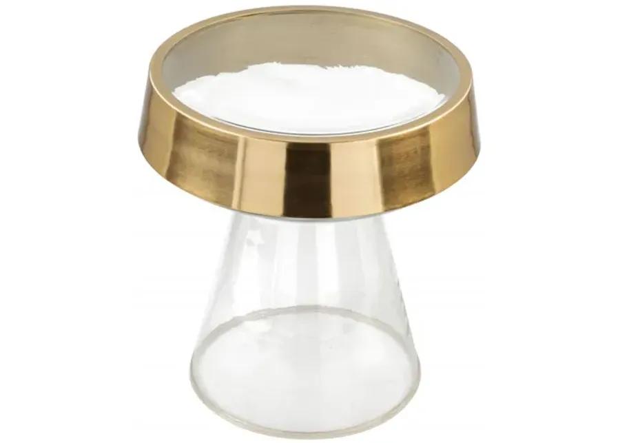 Skya Side Table Clear & Gold