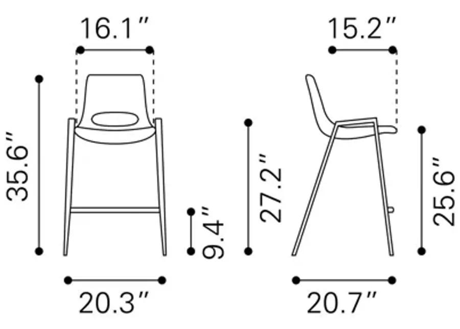 Desi Counter Chair (Set of 2) Gray