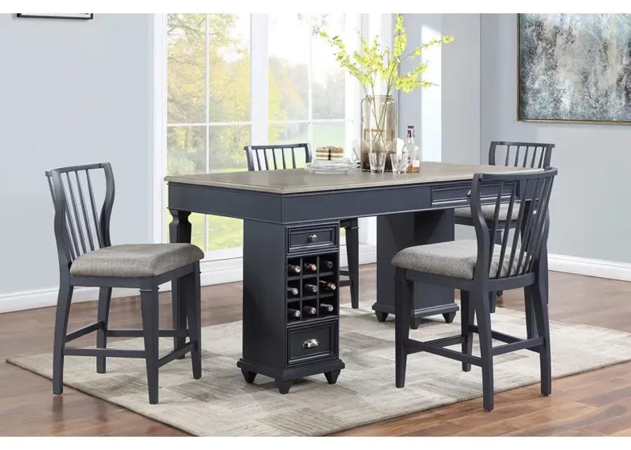 Haven Gathering Grey Table + 4 Stools