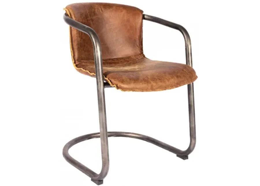 Benedict Dining Chair Grazed Brown Leather, Set of 2