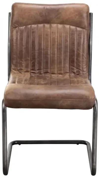 Ansel Dining Chair Grazed Brown Leather, Set of 2