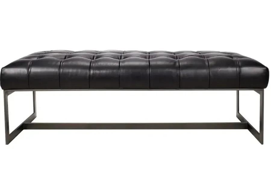 Wyatt Leather Bench Black