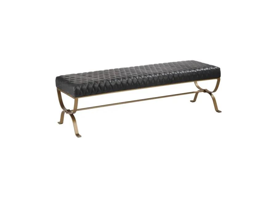 Teatro Bench Onyx Black Leather