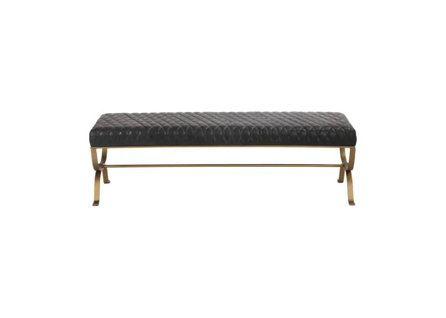 Teatro Bench Onyx Black Leather