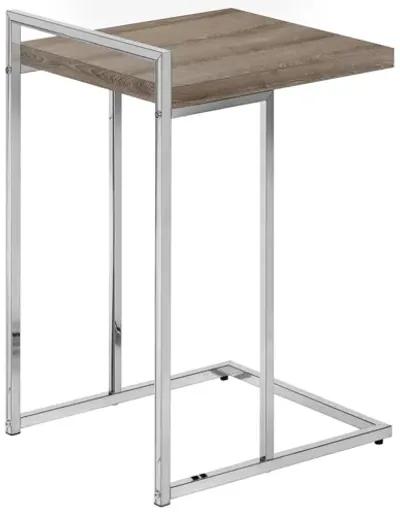 Dark Taupe Chrome Metal Accent Table