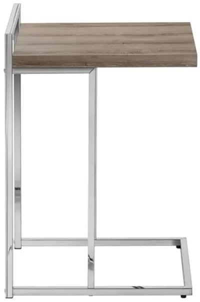 Dark Taupe Chrome Metal Accent Table