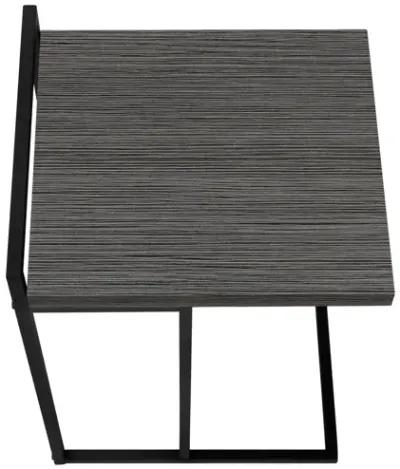 Grey Black Metal Accent Table