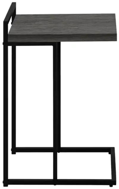 Grey Black Metal Accent Table