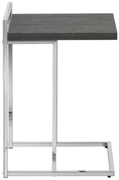 Grey Chrome Metal Accent Table