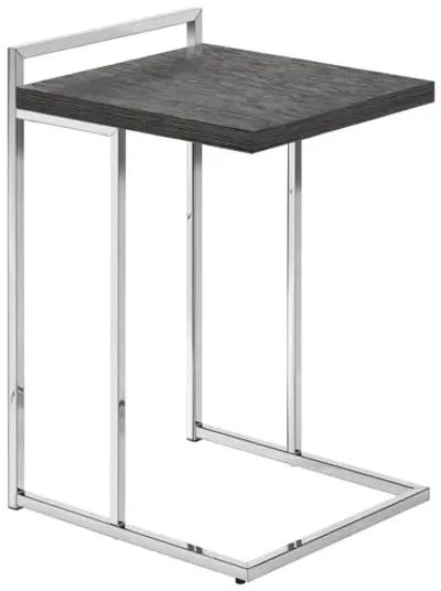 Grey Chrome Metal Accent Table