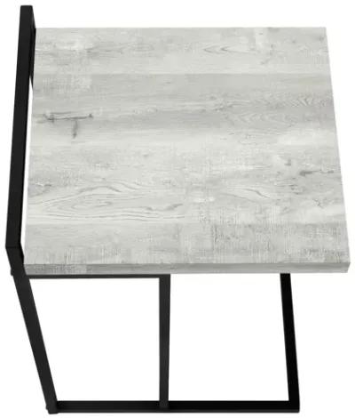 Grey Reclaimed Wood & Black Metal Accent Table