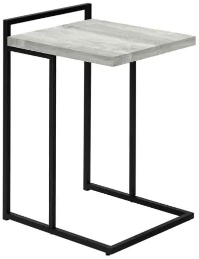 Grey Reclaimed Wood & Black Metal Accent Table