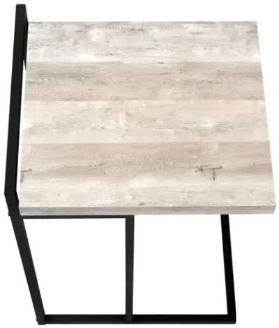 Taupe Reclaimed Wood Black Metal Accent Table